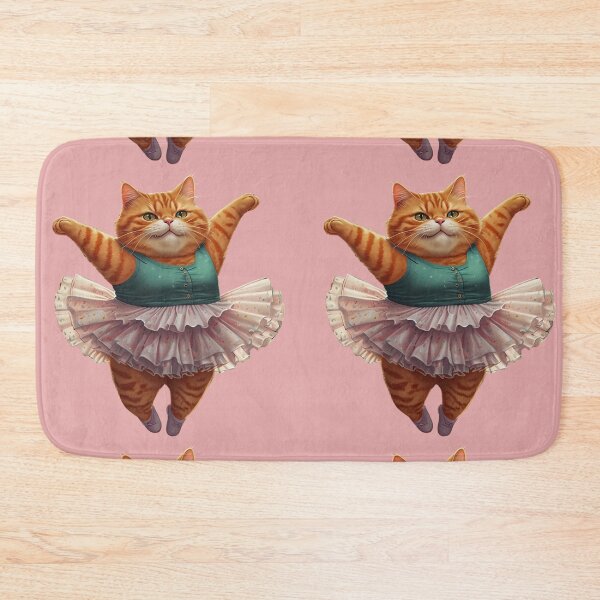 Item preview, Chubby Ginger Ballerina Cat designed and sold by Glam-OOTD.