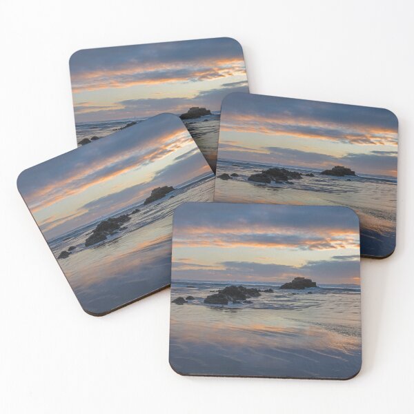 Item preview, seastack; sunburst; sunbeams; rays of light; seascape; ORegon Coast; Arcadia Beach; reflection; Cannon Beach; Oregon; low tide designed and sold by DawsonImages.