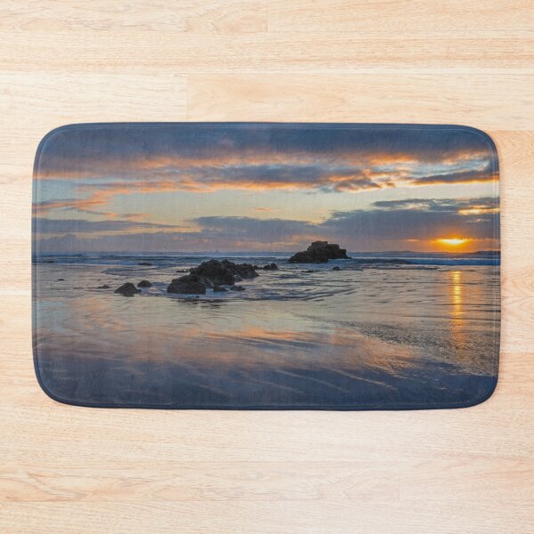 Item preview, seastack; sunburst; sunbeams; rays of light; seascape; ORegon Coast; Arcadia Beach; reflection; Cannon Beach; Oregon; low tide designed and sold by DawsonImages.