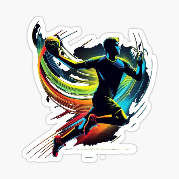 Item preview, A silhouette of a handball player designed and sold by VladisWorld.