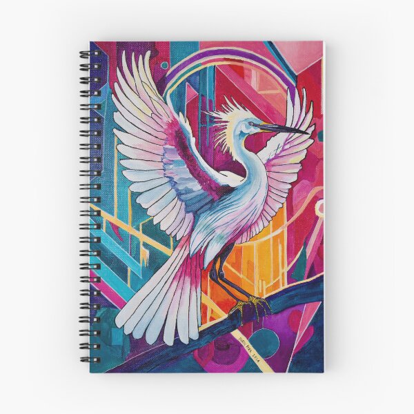 Item preview, Snowy White Egret Geometric Painting  designed and sold by Darcydoesart.