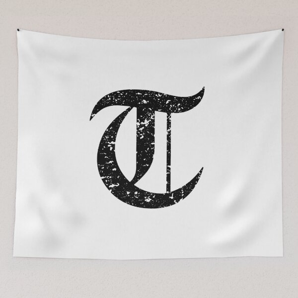 Item preview, Capital Letter T - Eroded / Distressed Gothic Blackletter Script / Old English Font (Black) designed and sold by STUDIO-72.