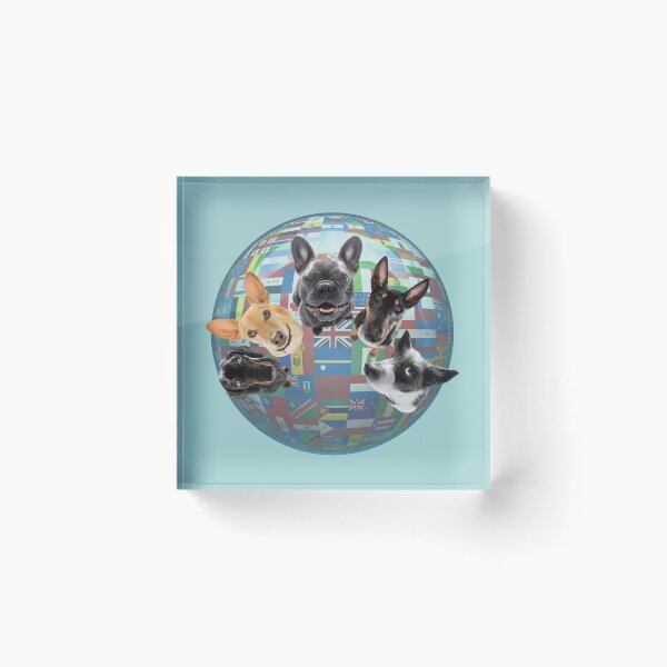 Item preview, Global Canine Unity: Dogs of All Breeds Around the World with International Flags designed and sold by Julinel Design.