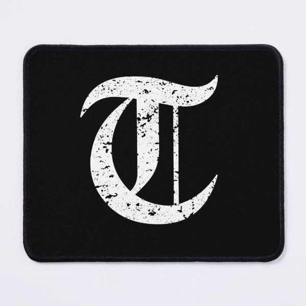 Item preview, Capital Letter T - Eroded / Distressed Gothic Blackletter Script / Old English Font (White) designed and sold by STUDIO-72.