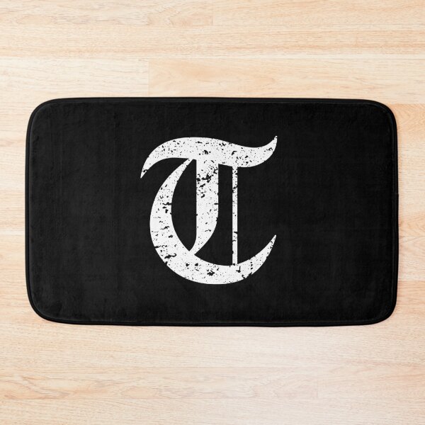 Item preview, Capital Letter T - Eroded / Distressed Gothic Blackletter Script / Old English Font (White) designed and sold by STUDIO-72.