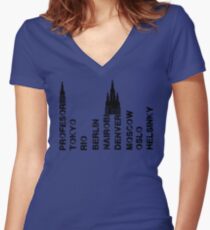 la casa de papel Women's Fitted V-Neck T-Shirt