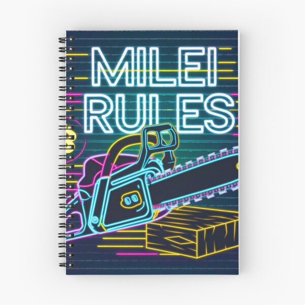 Item preview, Milei’s Master Plan: Cut First, Ask Questions Later - Neon ilustration designed and sold by andrex66.