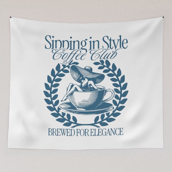 Item preview, VINTAGE SIPPING IN STYLE - SOCIAL CLUB - COFFEE CLUB - BREWED FOR ELEGANCE designed and sold by justyna-s28.
