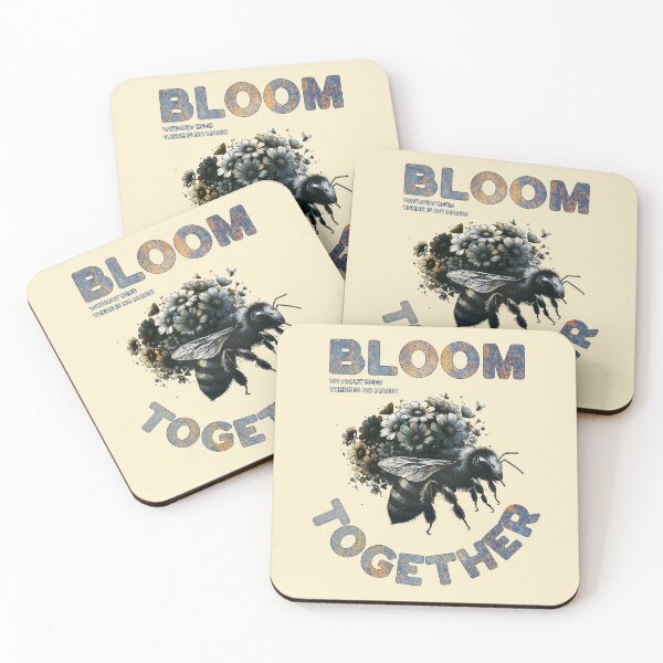 Item preview, Bee sunflowers and quote bloom together, motivational, ways to help the earth,save planet, watercolor style designed and sold by Collagedream.