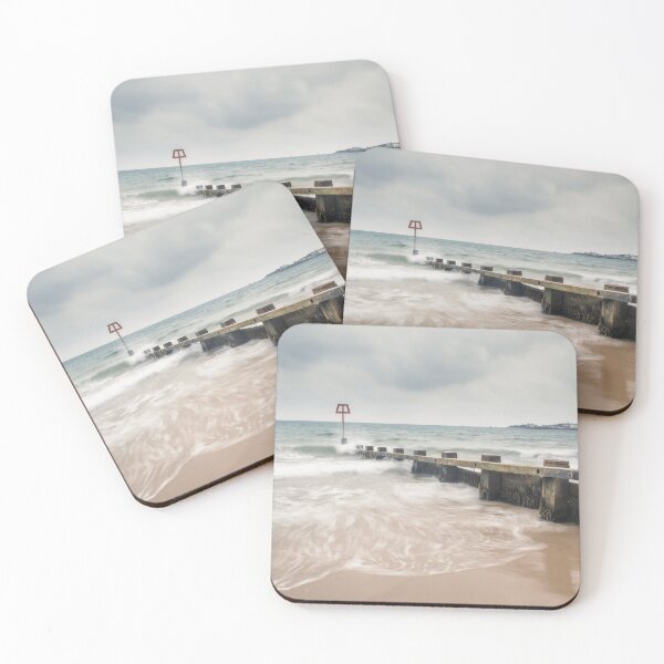 Item preview, Long Exposure at Swanage Beach – Coastal Serenity designed and sold by Nick Tsiatinis Photography.
