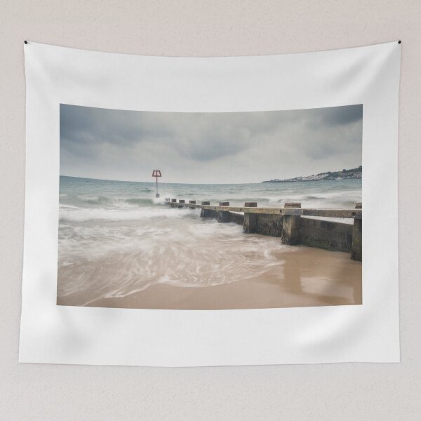 Item preview, Long Exposure at Swanage Beach – Coastal Serenity designed and sold by Nick Tsiatinis Photography.