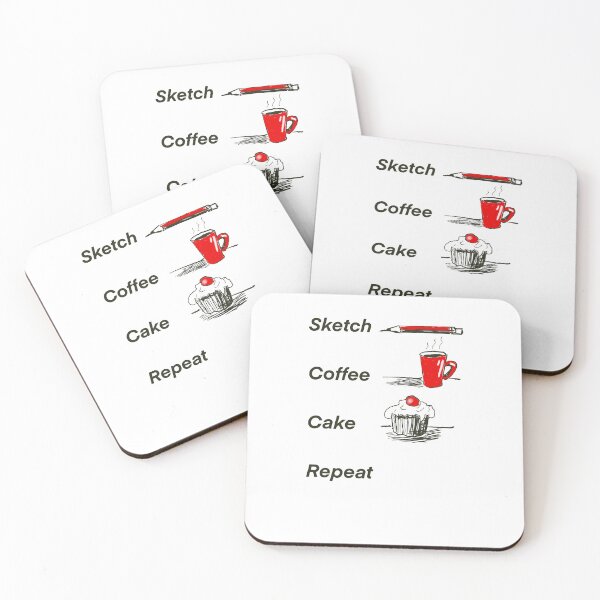 Item preview, Sketch coffee cake repeat designed and sold by Joyride Art and Design UK.