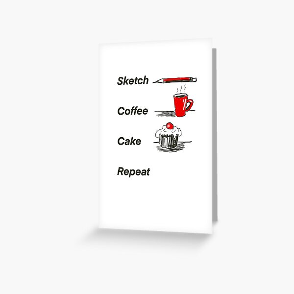 Item preview, Sketch coffee cake repeat designed and sold by Joyride Art and Design UK.