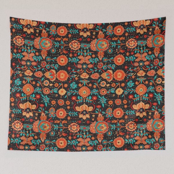 Item preview, Colorful floral pattern inspired by traditional craftsmanship designed and sold by Piotrek0001.