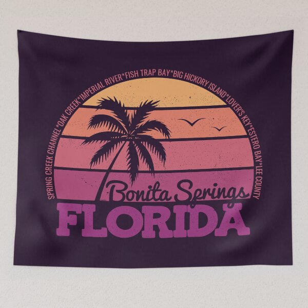 Item preview, Bonita Springs Florida Sunset Retro Vintage Local Pride Logo designed and sold by CRHPOD20.