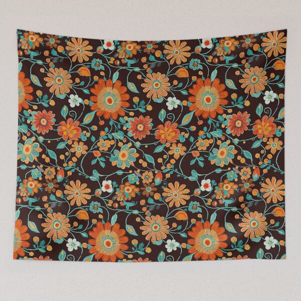 Item preview, Folk botanical pattern with harmonious elements designed and sold by Piotrek0001.