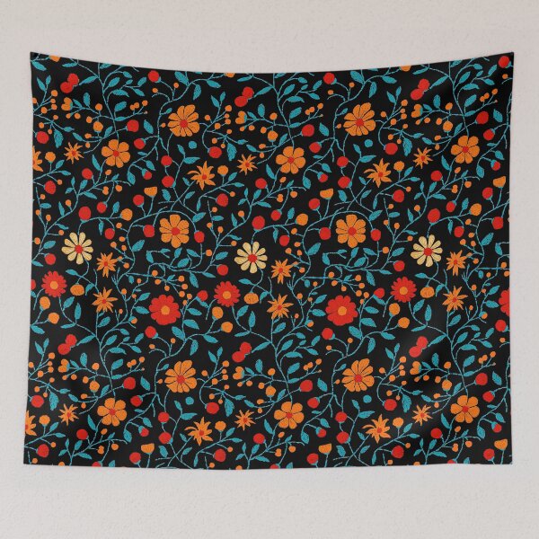 Item preview, Nature-inspired ornamental floral tapestry designed and sold by Piotrek0001.