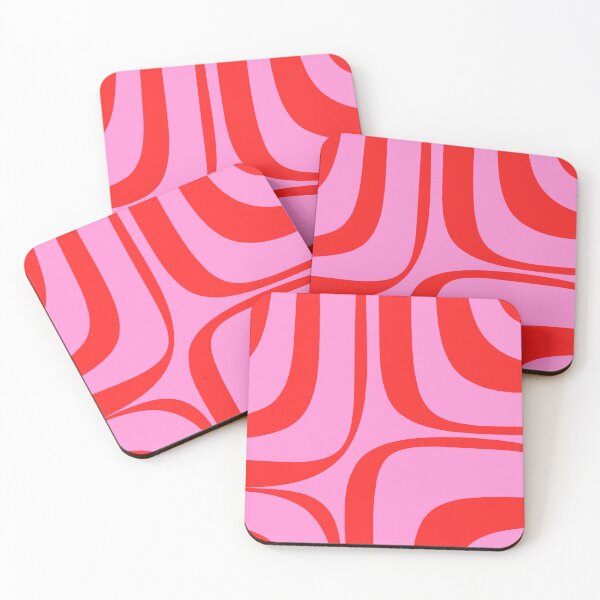 Item preview, Retro Groove Abstract Pattern in Preppy Pink and Red designed and sold by kierkegaard.