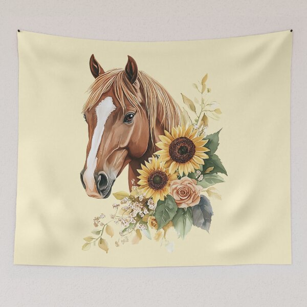 Item preview, Chic Serenity: Brown Horse Meets Boho Blooms designed and sold by No1Equestrian.