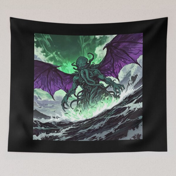 Item preview, Cthulhu the evil all seeing Eldritch Lovecraftian God Anime Manga style art designed and sold by Vintage Designs +.