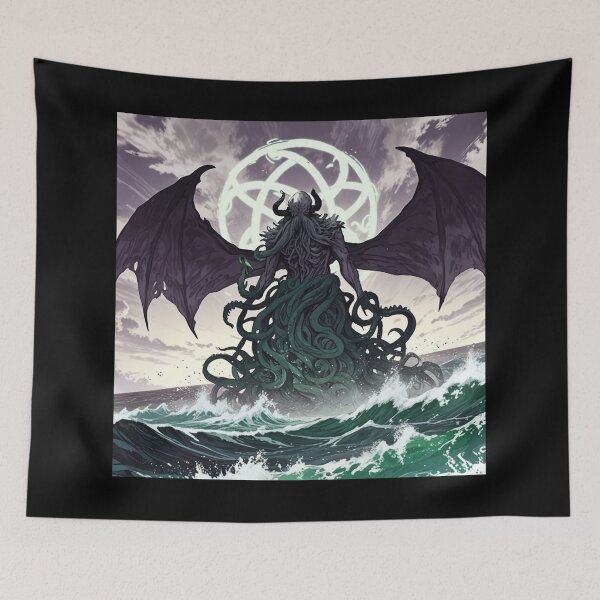 Item preview, Cthulhu the evil all seeing Eldritch Lovecraftian God Anime Manga style art designed and sold by Vintage Designs +.