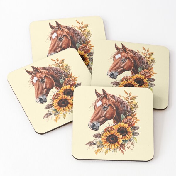 Item preview, Charming: Horse and Sunflowers in Dreamy Hues designed and sold by No1Equestrian.