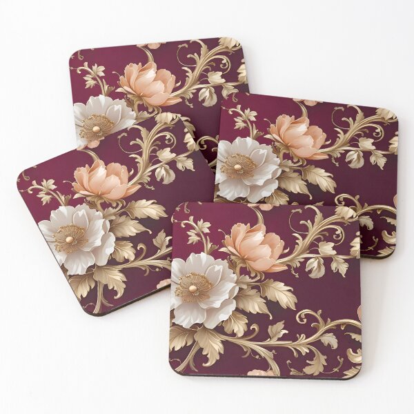 Item preview,  Luxurious Floral Pattern | Elegant Gold and Red Design designed and sold by A L O N E.