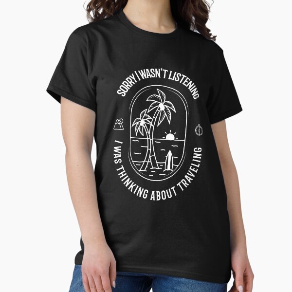 Item preview, Thinking About Travel (Trees & Surf Board) designed and sold by Woodlawn Designs LLC.