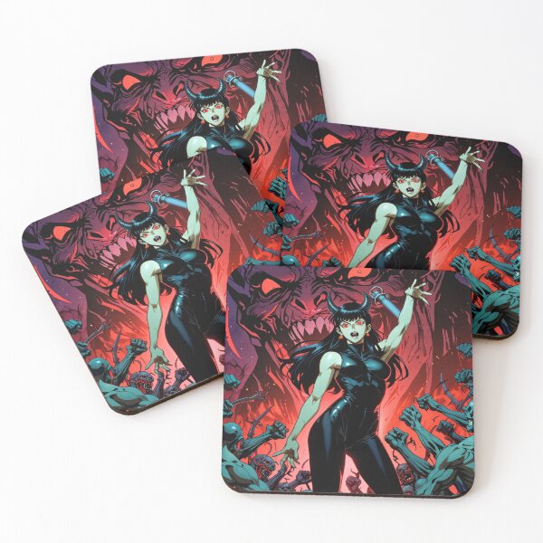 Item preview, The Demon Huntress Vintage Anime Manga style comic illustration art cool retro designed and sold by Vintage Designs +.