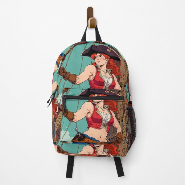 Item preview, Red Head Pirate Queen Anne Bonney vintage Anime Manga Illustration designed and sold by Vintage Designs +.