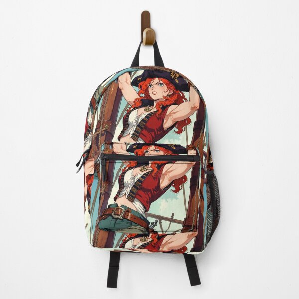 Item preview,  Red Head Pirate Queen Anne Bonney vintage Anime Manga Illustration designed and sold by Vintage Designs +.