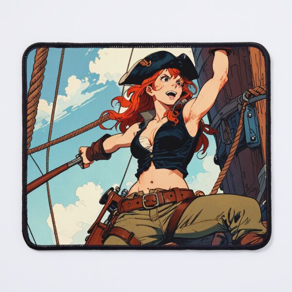 Item preview,  Red Head Pirate Queen Anne Bonney vintage Anime Manga Illustration designed and sold by Vintage Designs +.