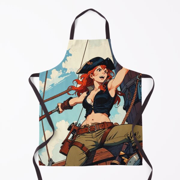 Item preview, Red Head Pirate Queen Anne Bonney vintage Anime Manga Illustration designed and sold by Vintage Designs +.
