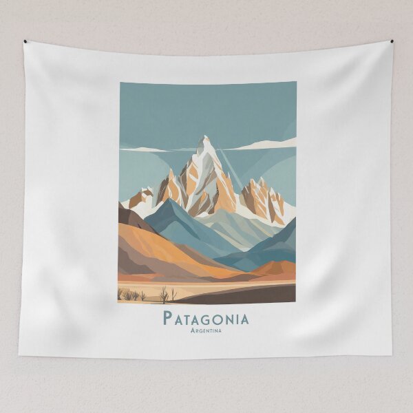 Item preview, Vintage Minimal Patagonia in Argentina - Retro Travel Poster for Globetrotters designed and sold by pod24.