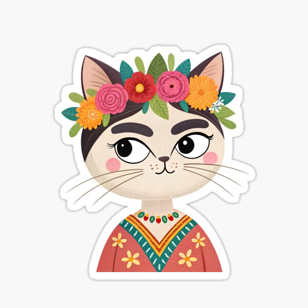 Aperçu de l'œuvre Le chat de Frida Khalo créée et vendue par dulceguavashop.
