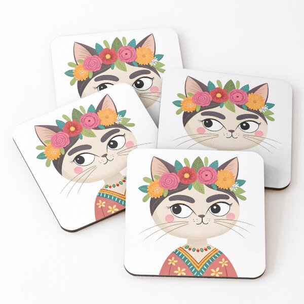 Item preview, Frida Khalo Cat designed and sold by dulceguavashop.