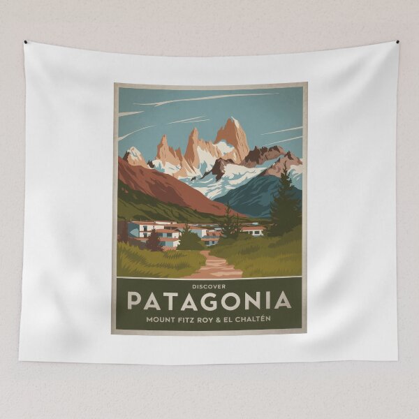 Item preview, Vintage travel poster Patagonia Argentina - Retro Minimal Design with Mount Fitz Roy & El Chaltén designed and sold by pod24.