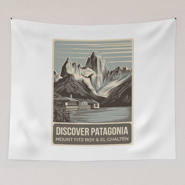 Item preview, Argentina Vintage Travel Poster Patagonia - Retro Minimal Design with Mount Fitz Roy & El Chaltén designed and sold by pod24.
