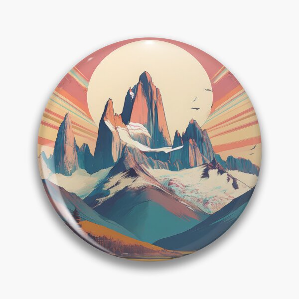 Item preview, Surreal Retro Travel Poster – Mount Fitz Roy in Patagonia Argentina in Vintage Style designed and sold by pod24.