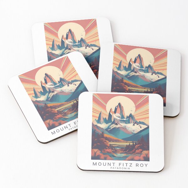 Item preview, Surreal Retro Travel Poster – Mount Fitz Roy in Patagonia Argentina in Vintage Style designed and sold by pod24.