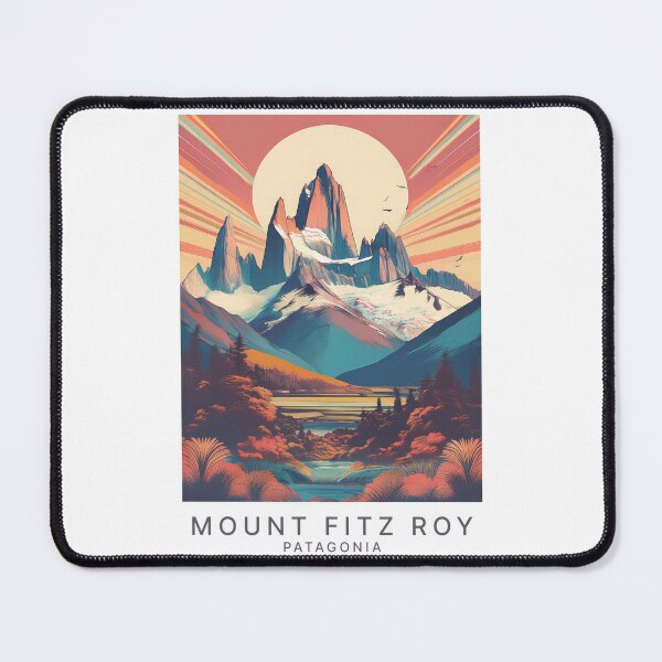 Item preview, Surreal Retro Travel Poster – Mount Fitz Roy in Patagonia Argentina in Vintage Style designed and sold by pod24.