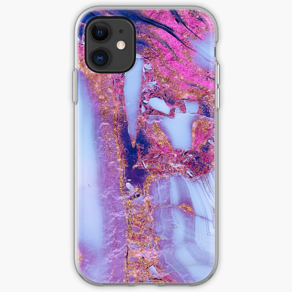 Elegant marbled purple and blue gem stone iPhone Case & Cover