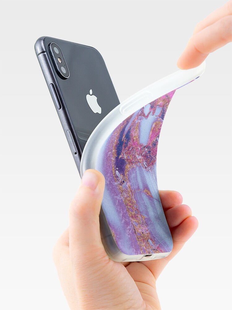 Alternate view of Elegant marbled purple and blue gem stone iPhone Case & Cover