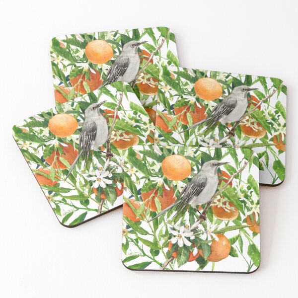 Item preview, FLorida State BIrd and Flower. Mockingbird and Orange Flowers designed and sold by surenart.