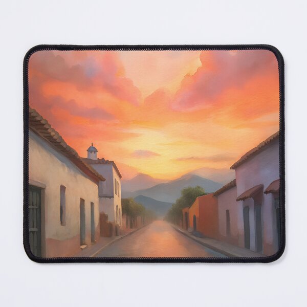 Item preview, Watercolor Mexican Town Sunrise designed and sold by dulceguavashop.