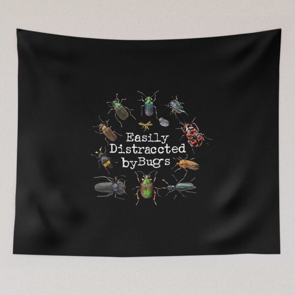 Item preview, "Easily Distracted by Bugs" – Fun Entomology Shirt for Bug Lovers & Insect Enthusiasts designed and sold by Colorful-Garden.