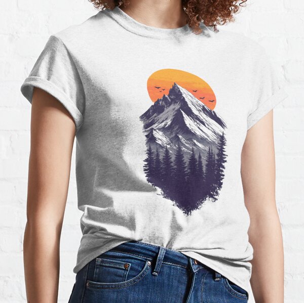 Item preview, Abstract nature artwork featuring mountains and forest designed and sold by CreativeLarysa.
