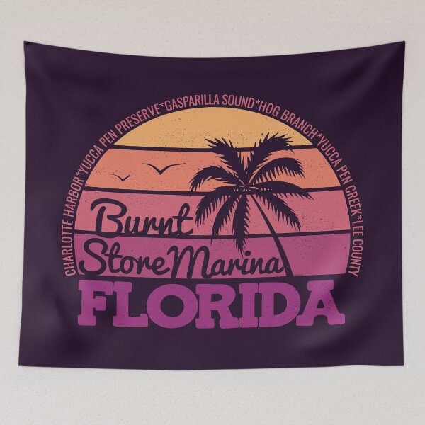 Item preview, Burnt Store Marina Florida Sunset Retro Vintage Local Pride Logo designed and sold by CRHPOD20.