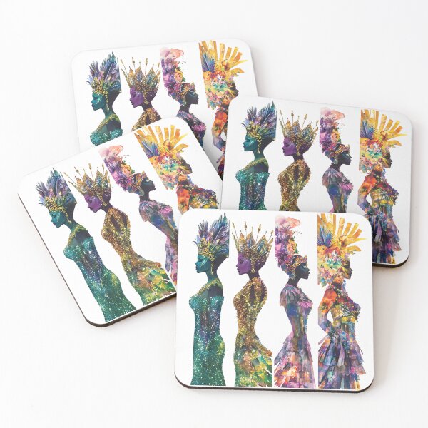 Item preview, Mardi Gras African Goddesses Watercolor Art – Vibrant & Majestic Carnival Celebrat designed and sold by AnnDesignStudio.