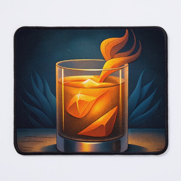Item preview, Amber Mezcal Cocktail Retro Print designed and sold by dulceguavashop.